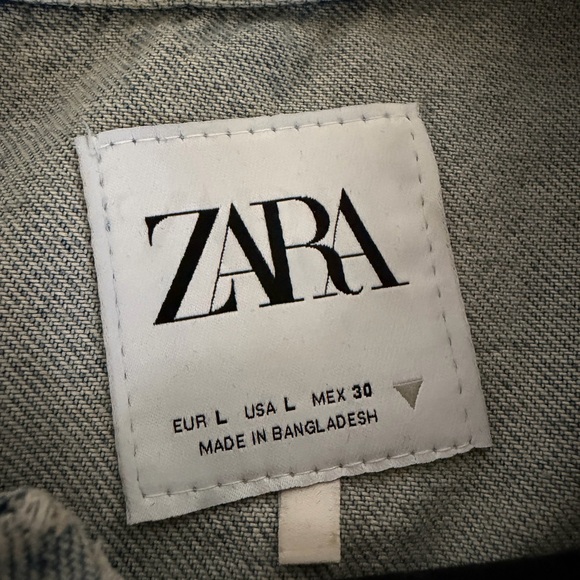 Zara Rhinestone Denim Cropped Jacket - Picture 6 of 6